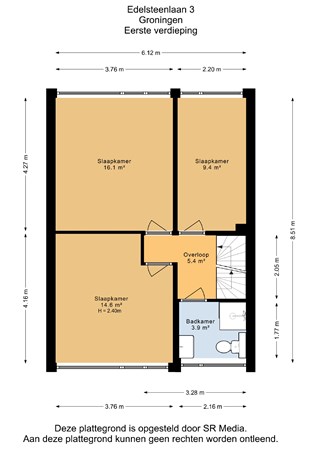 Edelsteenlaan 3, 9743 KK Groningen - Eerste verdieping - 2D.jpg