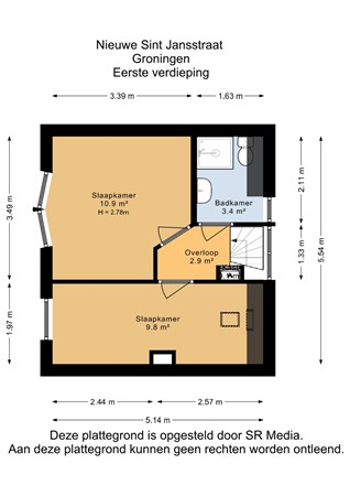 Nieuwe Sint Jansstraat 6, 9711 VJ Groningen - Eerste verdieping - 2D.jpg