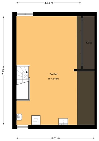 Caesarhof 24B, 6215 EN Maastricht - Zolder - 2D.jpg