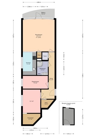 Tine van Dethstraat 63, 2331 CD Leiden - Plattegrond Tine van Dethstraat 63 - Leiden.jpg