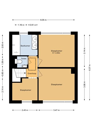 Burgemeester Elkhuizenlaan 48, 4661 CL Halsteren - Eerste verdieping - 2D.jpg