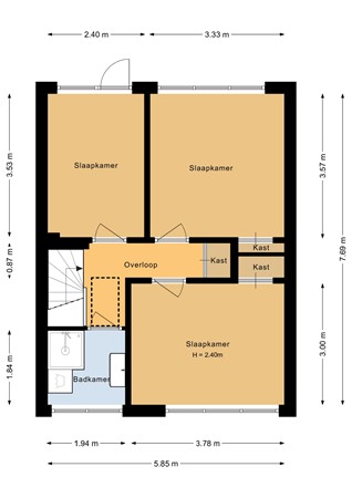 Oude Huijbergsebaan 270, 4625 CM Bergen op Zoom - Eerste verdieping - 2D.jpg
