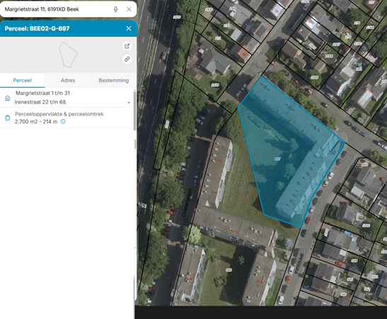 Margrietstraat 11, 6191 XD Beek - kadastrale kaart.png