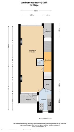 Van Bossestraat 58, 2613 CS Delft - 154609626_van_bossestraat_1e_etage_first_design_20240319_362274.jpg