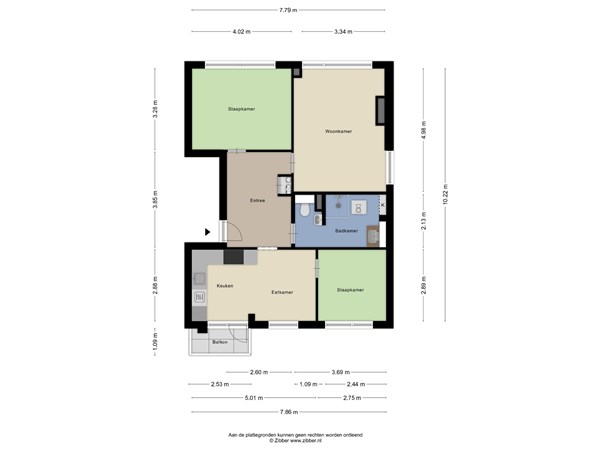 Floorplan - Beethovenstraat 30, 1962 EM Heemskerk