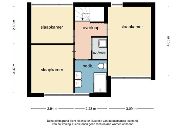 Floorplan - Cavaleriestraat 51, 6135 JM Sittard