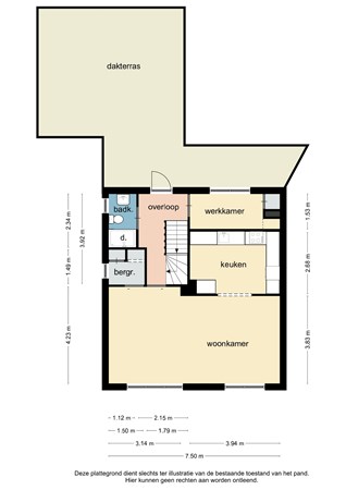 Floorplan - Veestraat 36, 6134 VJ Sittard