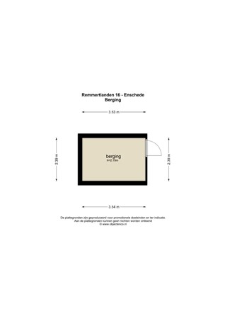 Plattegrond - Remmertlanden 16, 7542 CX Enschede 