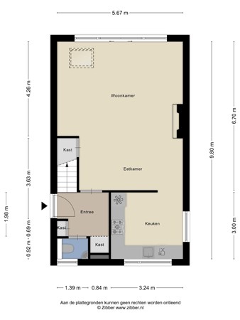 Plattegrond - Nijmansbos 63, 7543 GK Enschede 