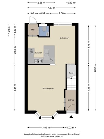 Plattegrond - Van Riebeekstraat 94, 7535 ZL Enschede 