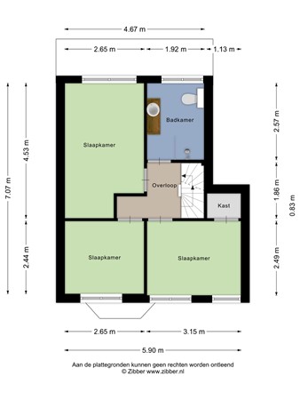 Plattegrond - Van Riebeekstraat 94, 7535 ZL Enschede 