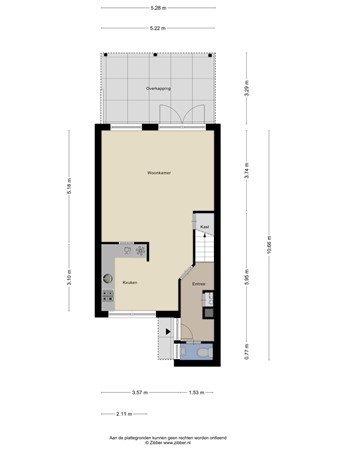 Plattegrond - Pierre Monteuxstraat 53, 7558 EE Hengelo 