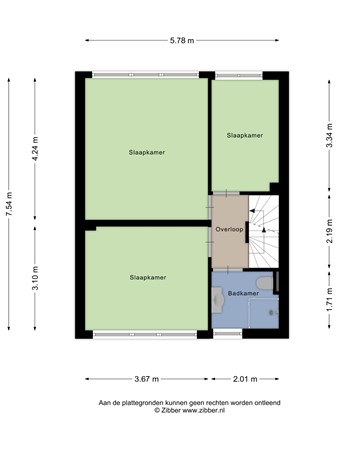Plattegrond - Mozartstraat 53, 7482 VA Haaksbergen 