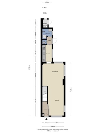 Plattegrond - Rigtersbleekstraat 43, 7521 GH Enschede 