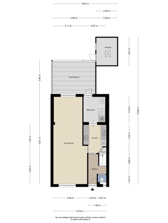 Plattegrond - J.J. van Deinselaan 133, 7541 BG Enschede 