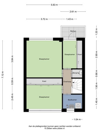 Plattegrond - Münsterstraat 5, 7543 ZN Enschede 