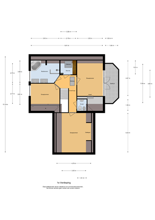 Floorplan - Dagobertstraat 1, 1336 ZD Almere