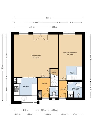 Floorplan - Rozenwerf 154, 1355 AP Almere