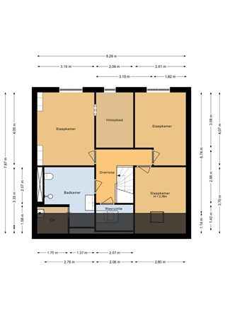 Floorplan - Rozenwerf 154, 1355 AP Almere