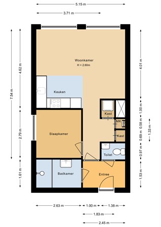 Floorplan - Poseidonsingel 55q, 1363 TR Almere