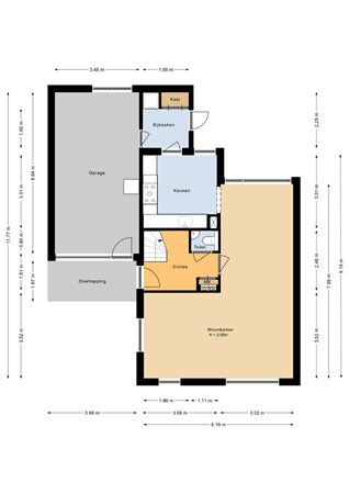 Floorplan - Brugmark 21, 1351 EB Almere