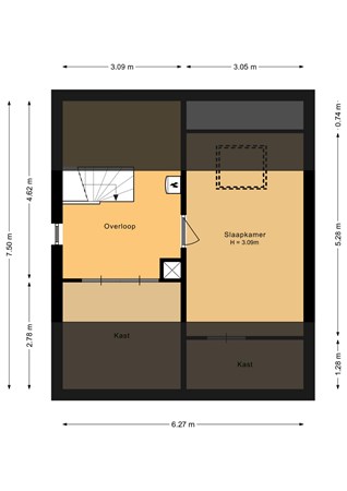 Floorplan - Brugmark 21, 1351 EB Almere