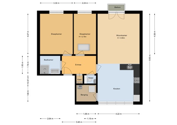 Floorplan - Frans Piëtstraat 22, 1336 CA Almere