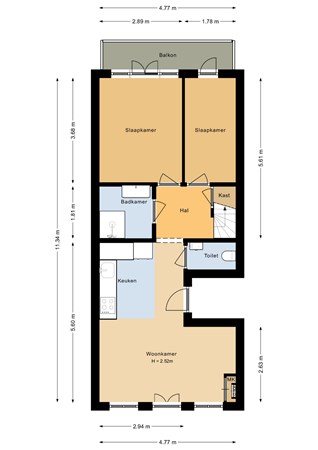 Floorplan - Derde Oosterparkstraat 142-3, 1092 EC Amsterdam