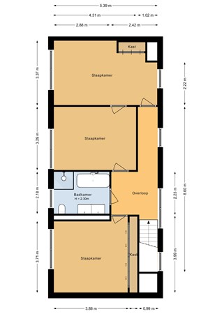 Floorplan - Hollywoodlaan 87, 1325 HP Almere