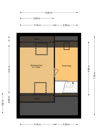 Floorplan - J.D. Zocherstraat 21, 1333 PC Almere