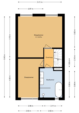 Floorplan - Azorenweg 77, 1339 VK Almere