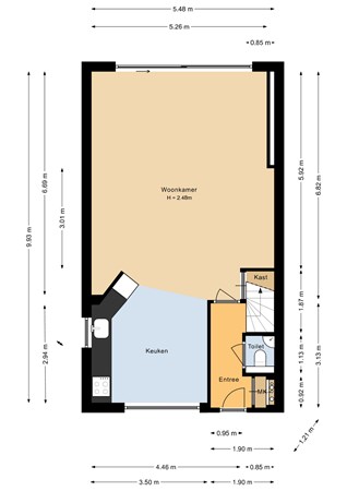 Floorplan - Lekstraat 47, 1316 PA Almere