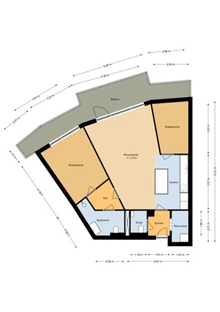 Floorplan - Louis Armstrongweg 60D, 1311 RK Almere