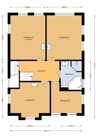 Floorplan - Stuurboord 55, 1602 CC Enkhuizen