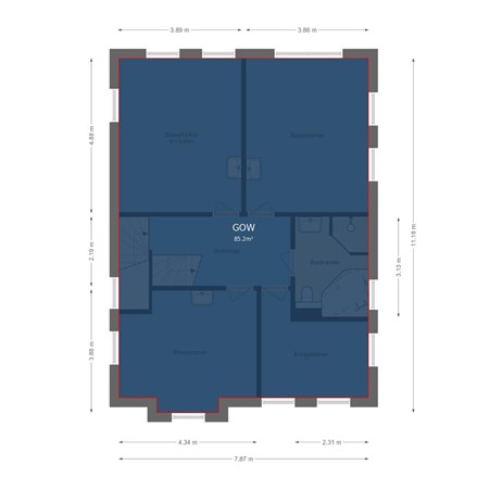 Floorplan - Stuurboord 55, 1602 CC Enkhuizen
