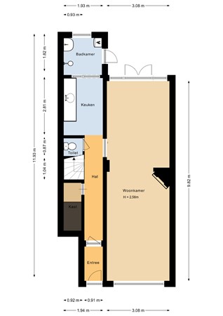 Floorplan - Edisonstraat 109, 3553 BR Utrecht