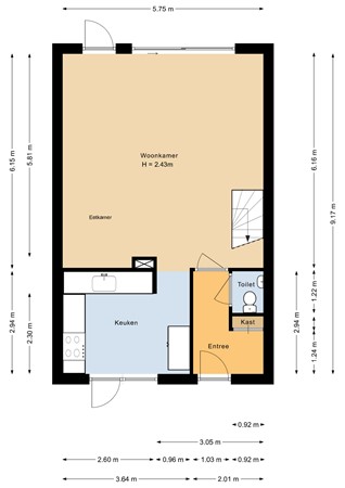 Floorplan - Lastdragerstraat 61, 1335 VB Almere