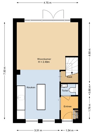 Floorplan - Vissersdijk 45, 1601 LN Enkhuizen