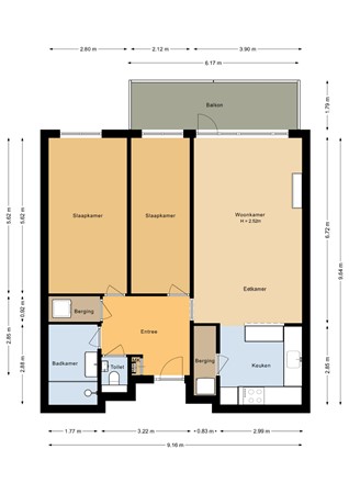 Floorplan - Urkwal 35, 1324 HN Almere