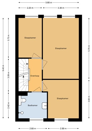 Floorplan - Kamerlingh Onnesstraat 53, 1341 BX Almere