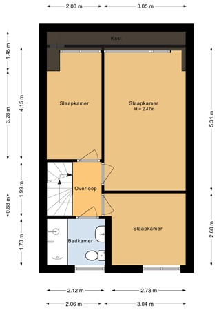 Floorplan - Buziaupad 6, 1311 KM Almere