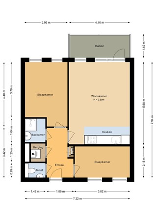 Floorplan - Tempo Doeloestraat 241, 1336 NB Almere