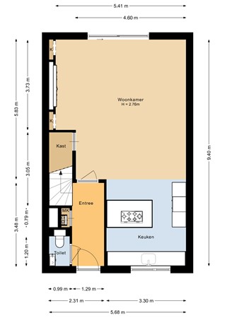 Floorplan - Marie Curiestraat 32, 1341 BM Almere