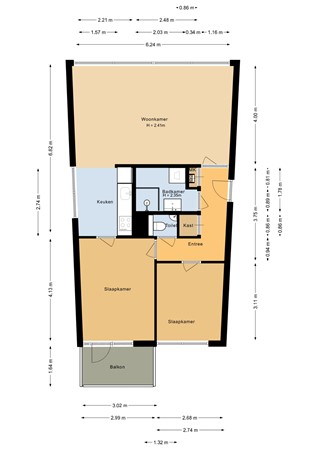 Floorplan - Peter Sellershof 186, 1325 GZ Almere
