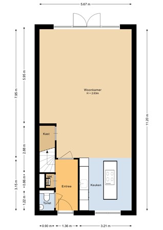 Floorplan - Nobellaan 62, 1341 BJ Almere