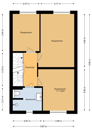 Floorplan - Nobellaan 62, 1341 BJ Almere
