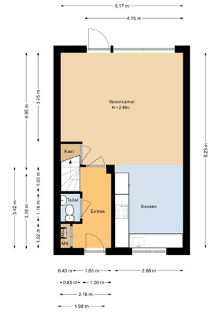 Floorplan - Spinnekopmolenstraat 14, 1333 CS Almere