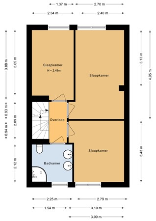 Floorplan - Spinnekopmolenstraat 14, 1333 CS Almere