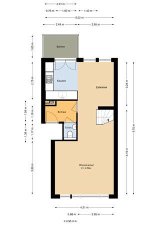 Floorplan - Burgwal 33, 1601 BB Enkhuizen