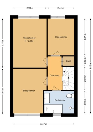 Floorplan - Okapistraat 1, 1338 JT Almere